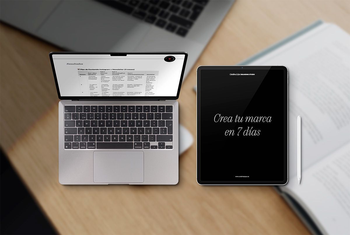 Mockup del freebie "Crea tu marca en 7 días"